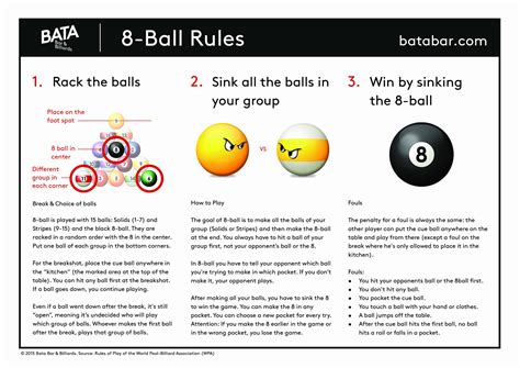 Rules For 8 Ball And 9 Ball Pool Billiards › Bata Bar And Billiards