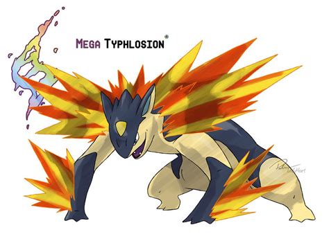 mega typhlosion by leafyheart on deviantart con fusions