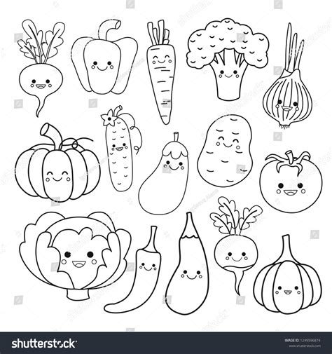 fruit  vegetable printable coloring pages