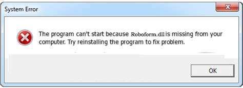 how to solve roboform dll is missing not found error messages in windows fix windows errors blog