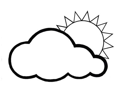 sun  cloud nature  printable coloring pages