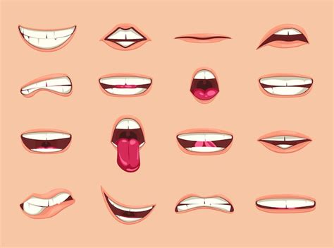 premium vector collection  cartoon lips