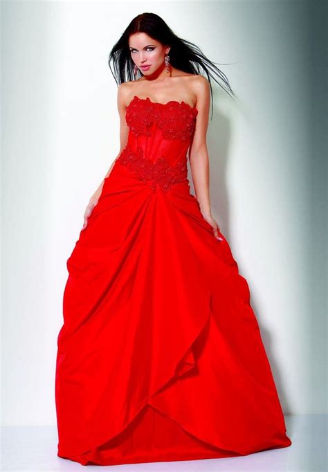 whiteazalea ball gowns ball gown prom dresses  flame red