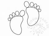 Baby Template Footprints Footprint Blue Drawing Coloring Draw Coloringpage Eu sketch template