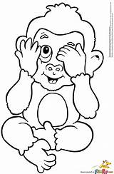 Monkey Coloring Pages Baby Print sketch template