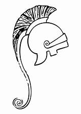 Helmet Greek Coloring Drawing Printable Mythology Warrior Armor Outline sketch template