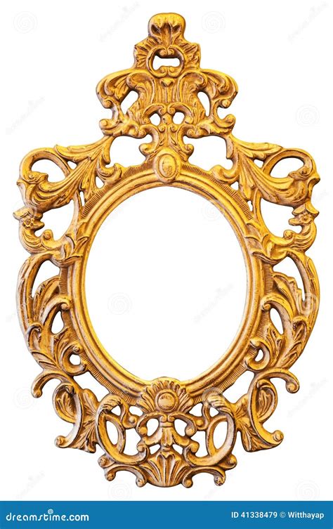 gold ornate oval frame stock photo image