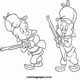 Elmer Fudd Coloring Pages Bugs Color Getcolorings Getdrawings Drawing sketch template