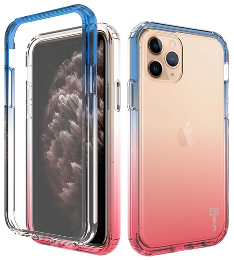 coveron apple iphone  pro clear case   tone colors heavy duty