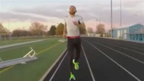 man breaks  running world record video abc news