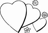 Hearts Valentine sketch template
