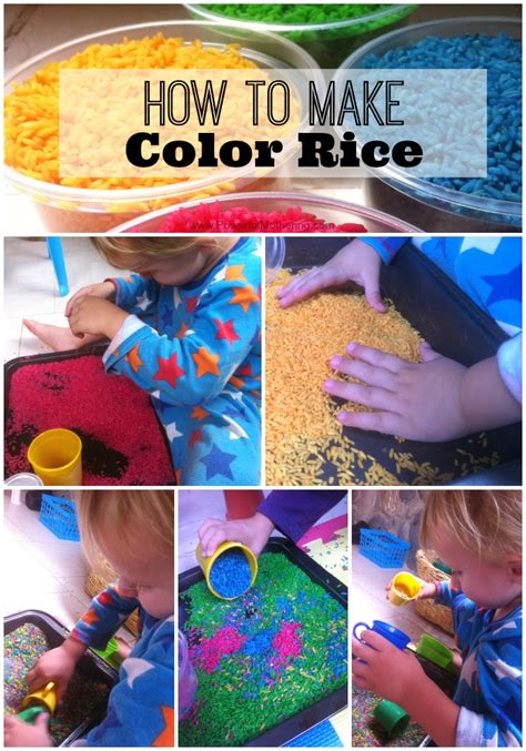 color rice  sensory play powerful mothering