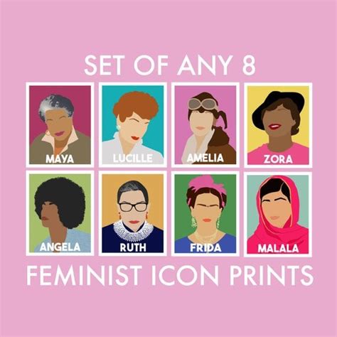 set of 8 feminist icon prints famous women in history ts popsugar love and sex photo 32