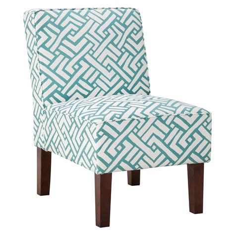 turquoise geo slipper chair  turquoise
