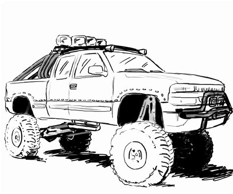 lifted chevy truck coloring pages