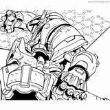 Overwatch Coloring Bastion sketch template