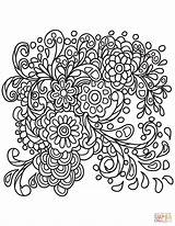 Doodle Abstract Pages Coloring Template sketch template