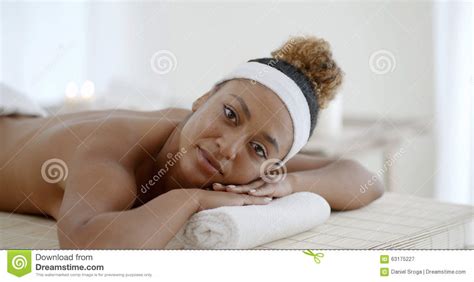 Woman On Massage Table Stock Image Image Of Wellbeing