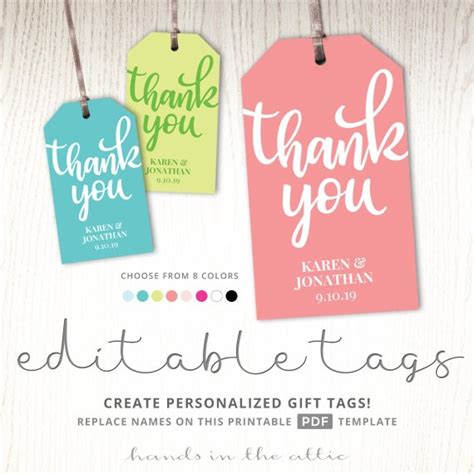 gift tag template tags printable party favor tags