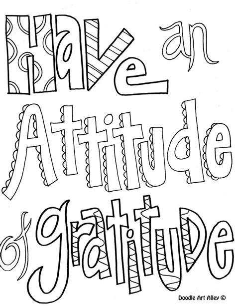 attitude quote coloring pages doodle art alley