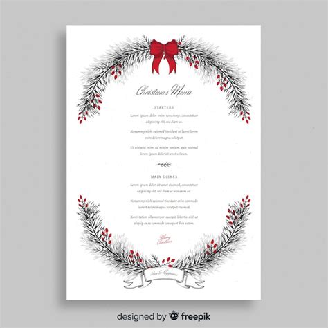 vector christmas menu template