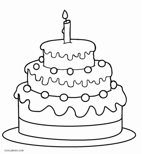 cake coloring pages  adults fresh simple cake drawing
