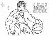 Coloring School High Pages Musical Troy Basketball Playing Highschool Zac Efron Students Sheets Template Getcolorings Printable Color sketch template