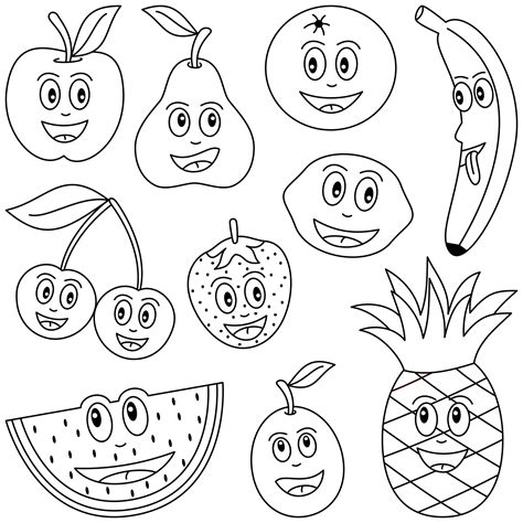 imagini pentru fise de colorat legume  fructe fruits   desene de colorat ideas
