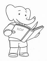 Babar Coloring Kids Pages Children Simple Elephant Popular sketch template