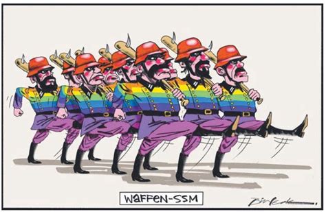 australian newspaper prints cartoon comparing gays to nazi