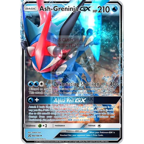 Ash Greninja Gx Custom Pokemon Card Zabatv