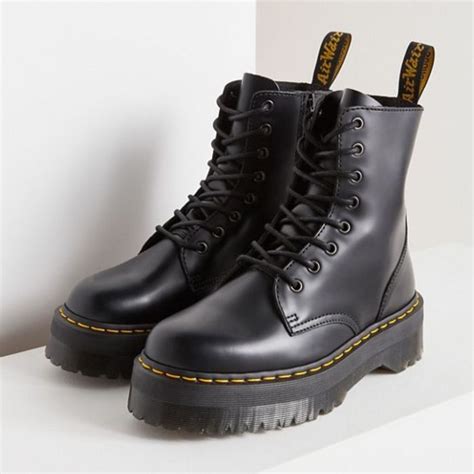 nib dr martens jadon platform  eye boot black smooth leather boots boots boots fall
