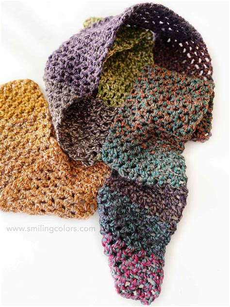 skein crochet scarf    days smiling colors