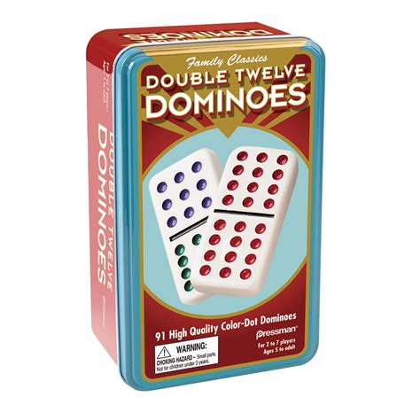 pressman dominoes double  color dot  tin walmartcom walmartcom