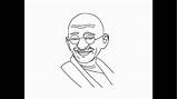 Gandhi Drawing Mahatma Easy Ji Draw Kids Face Pencil sketch template