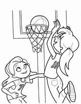 Coloring Basketball Pages Sports Letscolorit Kids Playing Sport Printable sketch template