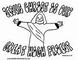 Coloring Priest Jesus High Great Christ King sketch template