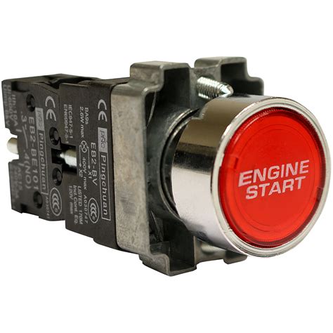 chrome car engine starter illuminated push button start switch red  ebay