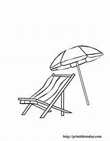 Beach Chair Coloring Pages Parasol Outline Umbrella Printable Summer Clipart Drawing Use Templates Printthistoday Template Chairs Deck Cartoon Breeze Could sketch template