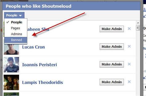 how to unban some from facebook fan page