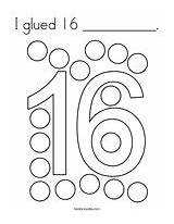 16 Coloring Number Glued Count Color sketch template