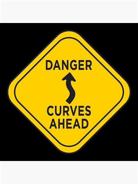 danger curves ahead art board print for sale by texterns redbubble