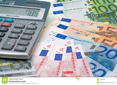 calculator   euros stock photo image  european earnings