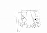 Pocoyo Gangorra Amarelo sketch template