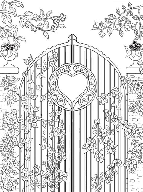 freebie garden gate coloring page stamping