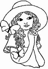 Coloring Pages Kids Lady Lovely sketch template