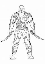 Drax Destroyer Coloring Printable Pages Galaxy Guardians Description Game Coloringonly sketch template