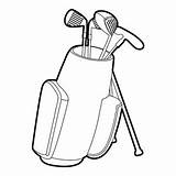 Golf Bag Outline Clipart Drawing Clipartmag Golfing Icon Style Stock sketch template