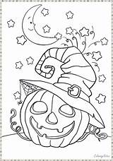 Halloween Coloring Pages Kids Printable Color Scary Funny Characters sketch template