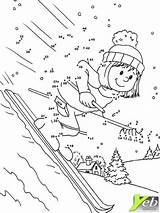Relier Coloring Sports Pages Point Skieur Winter Coloriage Le Choose Board sketch template
